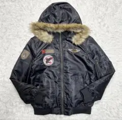 y2k 平成ギャル お兄系 archive ma-1 ファー付き 短丈 黒