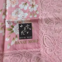 HANAEMORI 花柄 レース ハンカチ ピンク