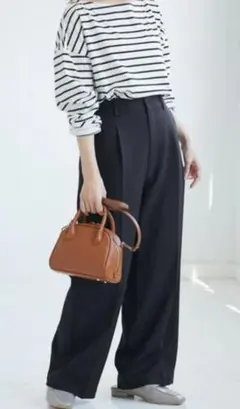 ロペピクニック　ウールライク セミワイドパンツ（低身長・小柄サイズ）