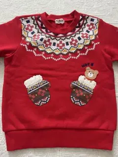 ★ホットビスケッツ ★裏起毛くまトレーナー　110