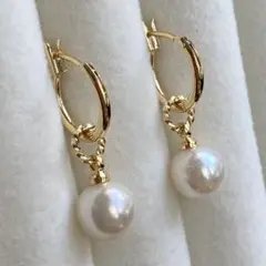 あこや真珠 フープピアス Akoya Pearl M704
