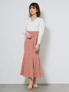 SNIDEL フロントボタンマーメイドスカート　ピンク　0サイズ