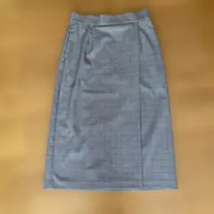 美品　ユニクロ　チェック柄　タイトロングスカート　M