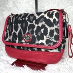 希少カラー COACH コーチ レオパード レザー ショルダー バッグ y2kのサムネイル