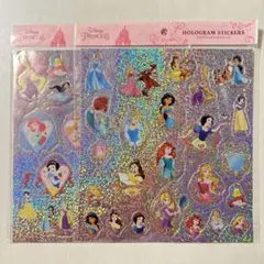 ディズニープリンセス ホログラムシール ２枚セット セリア