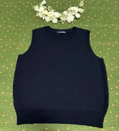 美品　ファミリア ベスト 濃紺 クルーネック 丸首 120cm 受験