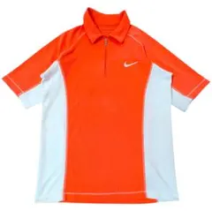 NIKE GOLF ナイキゴルフ　半袖 ハーフジップ ポロシャツ　S オレンジ
