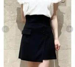 SNIDE ハイウエストスカショーパン 黒