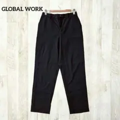グローバルワーク スラックス テーパードパンツ M 黒 ブラック ストレッチ