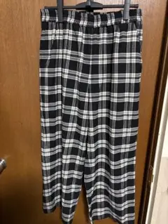 GU チェック柄 ワイドパンツ XXL