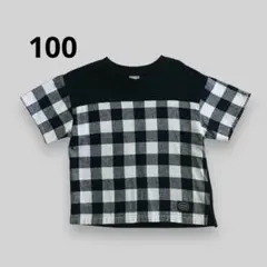 petit main チェック柄切替Tシャツ 100cmのサムネイル