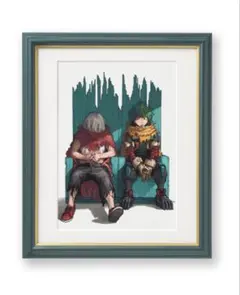額装高精細デジタルカラー　キービジュアル「緑谷出久・死柄木弔」 ヒロアカ原画展 グッズ情報】 □額装高精細デジタルカラー キー
