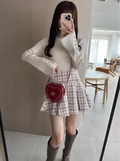 GRL フレアスリーブパールハイネックニットトップス