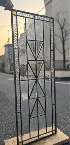フランク・ロイド・ライト オークパークの天窓 縦長ヴィンテージ
