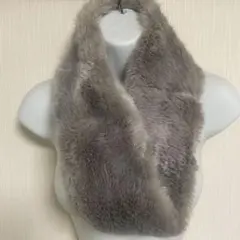 グレー ファー スヌード　キラキラ