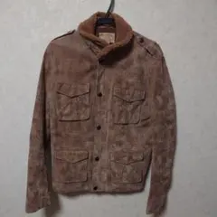 PURPLE AND YELLOW ブラウン スエード風ジャケット ボア襟付きS