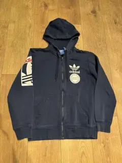 adidas Originals フルジップ スウェットパーカー ネイビー S