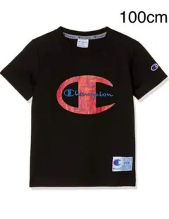 新品14500チャンピオン100.cm黒ブラックビックロゴ半袖Tシャツ男女兼用