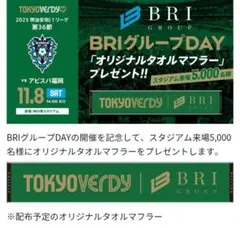 ヴェルディ　タオルマフラー　TOKYO VERDY オリジナル