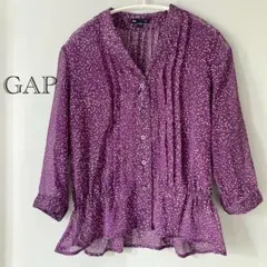 美品✨GAP 透け感あり 七分袖 ブラウス パープル