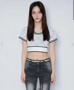 MELT THE LADY fleeting check tops whiteのサムネイル