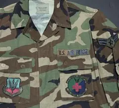 米軍放出品　米空軍　ウッドランド　BDU　パッチ付き　S-XLサイズ　医療部隊