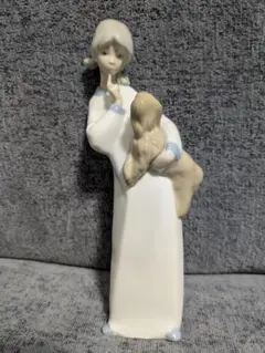 美品　リアドロ　NAOシリーズ　子犬を抱く少女　スペイン製　ヴィンテージのサムネイル