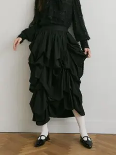 本日限定お値下げ【タグ付き新品】olu. ランダムピックスカート ブラック