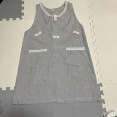 ストライプ柄エプロン ポケット付き