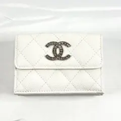 CHANEL シャネル マトラッセ 三つ折り財布 コンパクトウォレット キャビア