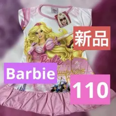 新品 タグ付きBarbie Tシャツ 110cm海外物ピンクチュニック丈のサムネイル