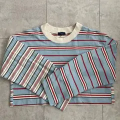 シップス　カットソー　Tシャツ　長袖　ショート丈　ボーダー　M クリーニング済