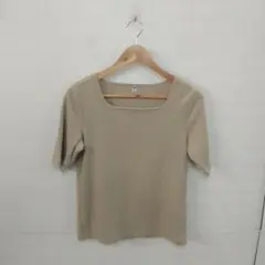10.10◎M323P◎ユニクロ◎半袖カットソー◎L◎ベージュ