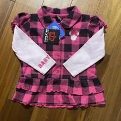 ベビードール ディズニー ミニー 長袖カットソー チュニック ピンク【80】新品