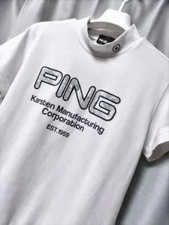 PING　モックネック　裾太リブ　白のサムネイル
