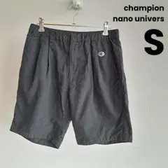 【別注】ナノユニバース　チャンピオン　ナイロンタックショーツ　テック　黒のサムネイル