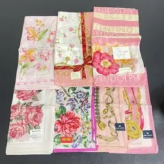 未使用保管品【値下げOK】レディース ブランド ハンカチ 7枚セット ピンク系