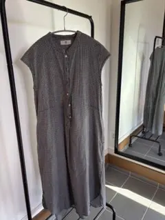 rps チェック柄 半袖ロングワンピース