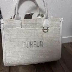 FURFUR ツイード ロゴ バッグ アイボリー