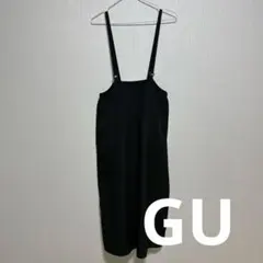 50020 GU⭐️ジャンパースカート Ｓブラック✨シンプル サロペット風