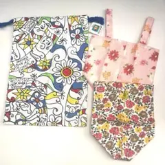 巾着袋　新品未使用　花柄　３点セット