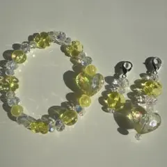 イエローハートとクローバーの変身ブレスレット☆ チャーム付き3点セット♪