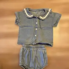 半袖セットアップ　セーラー　韓国　70 韓国子供服　夏　男の子　女の子