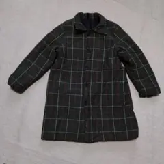 BEBE リバーシブルコート(グリーンのチェック柄×ブラック)　 サイズ 130