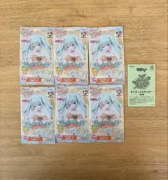 初音ミク　フリューくじ　新品未開封G賞 クリアカード×6個＋特典ステッカー