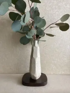 作家物 一輪挿し 白釉 面取り 花瓶 19cm KAGIYAビル購入のサムネイル