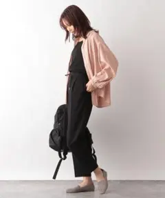 美品GLOBAL WORKさらさらリラックスブラウス長袖スキッパーブラウス