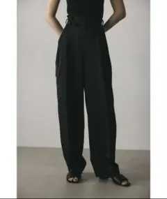 STYLE MIXER スタイルミキサー　サテン　ワークパンツ　ブラック