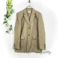 Talbots テーラードジャケット(M相当)ベージュ 羊毛 リネン ロング