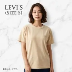 【激レア】リーバイス ベロアTシャツ 刺繍ロゴ ベージュ Y2K レトロ 古着